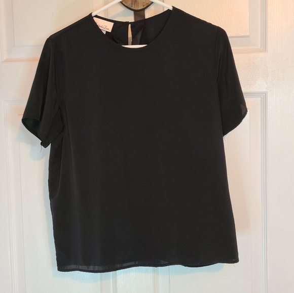 (572) Penbroke Lane Woman's Short Sleeve Blouse, Size: Small Color: Black - Picture 2 of 12